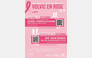 Volvic en Rose « SAVE THE DATE : Samedi 19 et Dimanche 20 octobre 2024 »